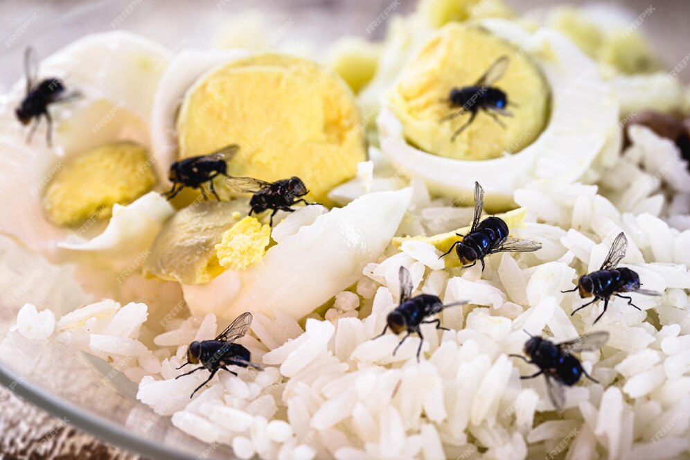 INFESTATION MOUCHES NOURRITURE RIZ OEUFS POURRIS INSECTES INTERIEUR PARASITES DOMESTIQUES_72932 2924 | Noxi experts Entreprise de traitement contre les Mouches en Alsace dans le Bas-Rhin et le Haut-Rhin Erstein 1